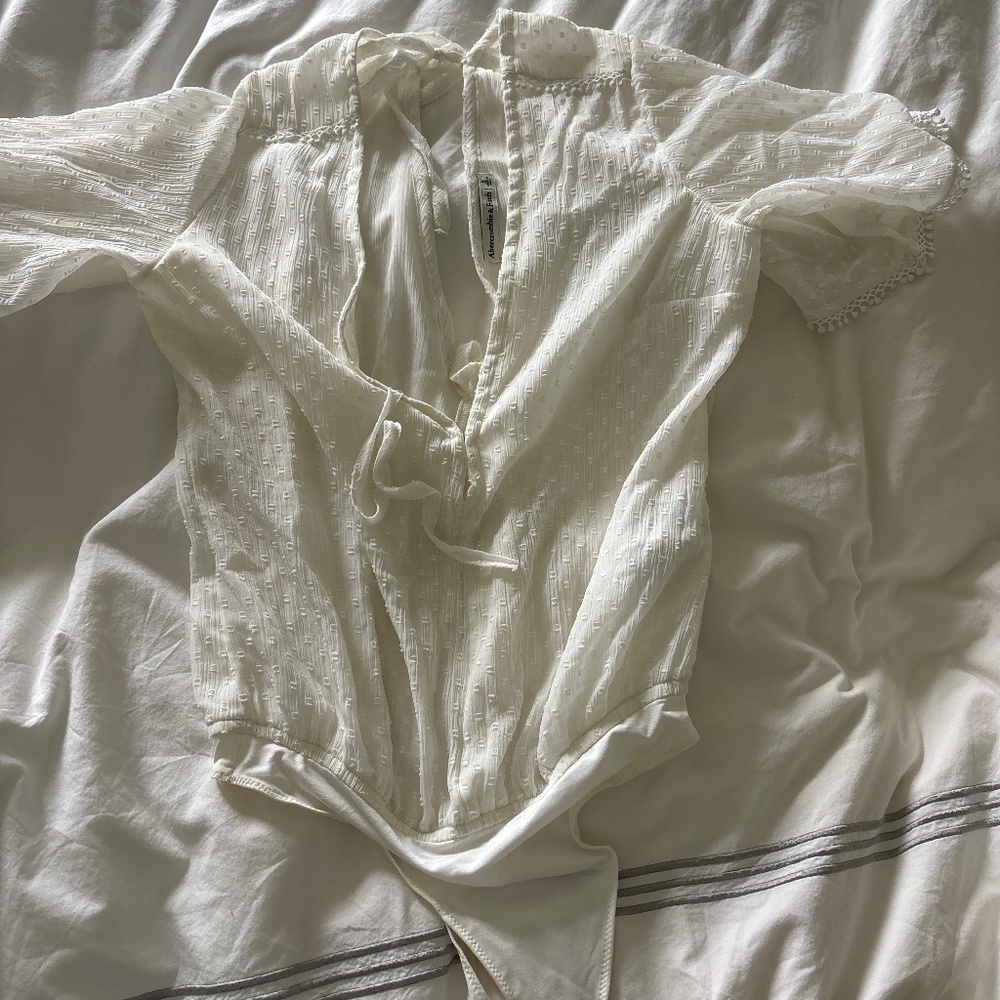White Abercrombie body suit